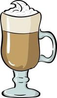 Latte, illustration, vector on white background.