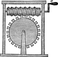 Screw and Wheel, vintage illustration. vector