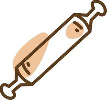 Bakery rolling pin, illustration, vector on a white background.