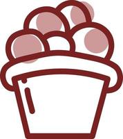 Bowl of ice cream, illustration, vector on a white background.