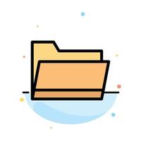 Folder Open Data Storage Abstract Flat Color Icon Template vector