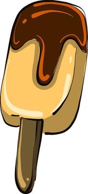 Ice cream with chocolate ,illustration,vector on white background