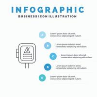 Voltage Energy Power Transformer Line icon with 5 steps presentation infographics Background vector