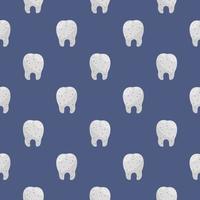 Little tooth , seamless pattern on a blue background. vector