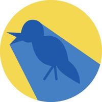 Blue singing bird, illustration, vector on a white background.