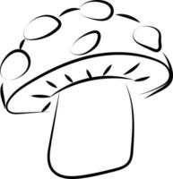Mushroom drawing, illustration, vector on white background.