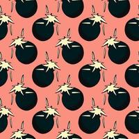 Small bombs,seamless pattern on dark pink background. vector