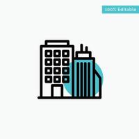 Building Office Tower Head office turquoise highlight circle point Vector icon