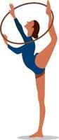 Rhythmic gymnastics, illustration, vector on white background