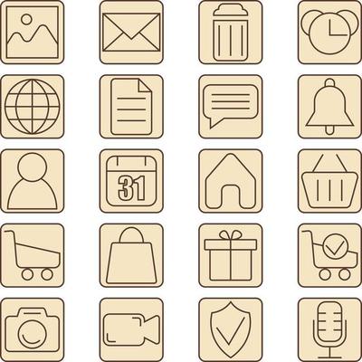 Web set icon pack, illustration, vector, on a white background.