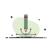 illustration design pen graphic draw Flat Color Icon Vector