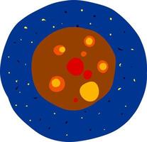 Mars planet, illustration, vector on white background.