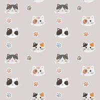 Boho seamless colorful pattern with cats and paws. Background for pet shop, veterinary clinic, pet store, zoo, shelter. Flat style design, vector illustration.