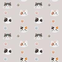 Boho seamless colorful pattern with cats and paws. Background for pet shop, veterinary clinic, pet store, zoo, shelter. Flat style design, vector illustration.