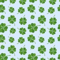 Green background with four leaf clovers, St. Patrick's Day background vector