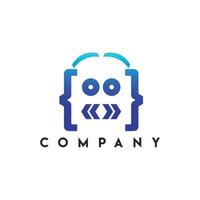 logotipo de desarrollo de bot de código, bot de codificación o logotipo de código digital de codificación de bot vector