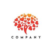 Tree Love Logo, tree logo concept vector