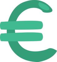 Signo del euro verde, ilustración, vector sobre fondo blanco.
