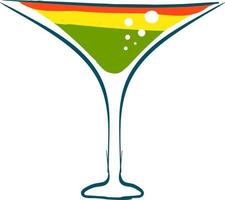 Rainbow cocktail, illustration, vector on white background.