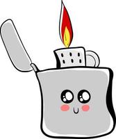 Cute zippo, illustration, vector on white background.