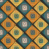 ethnic mosaic ornament with rhombuses tile vector