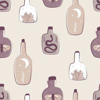 pattern with magic bottles vector