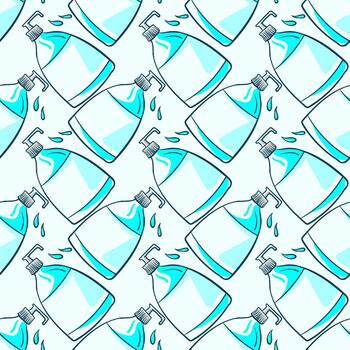 Soap bottle pattern, seamless pattern on white background. vector