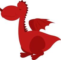 Red dragon, illustration, vector on white background.