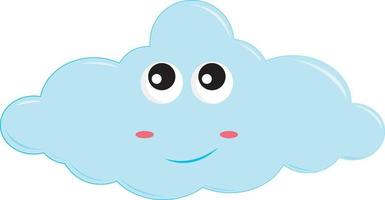 A cloud with big eyes, vector or color illustration.