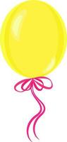 Yellow balloon, illustration, vector on white background