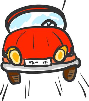 A red car, vector or color illustration.