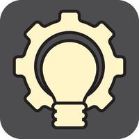 Lighting bulb with a gear, illustration, vector, on a white background. vector