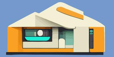 illustration Vector graphic of modern house isolated