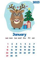 The children's calendar for 2023 with cute hieroglyphs on all pages is set with adorable animals vector