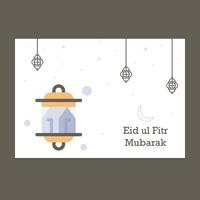 ilustración de tarjeta de felicitación de eid mubarak vector