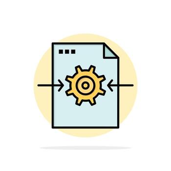 icono de color plano de fondo de círculo abstracto de flecha de ajuste de engranaje de archivo vector