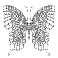 mariposa. página para colorear en estilo zentangle. vector