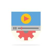 Video Play Setting Design Abstract Circle Background Flat color Icon vector