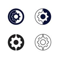 vector logo technology Digital tech vector business logo template concept illustration. Gear electronic factory sign. Cog wheel technology symbol SEO emblem Design element