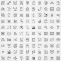 100 iconos de negocios para web y material impreso vector