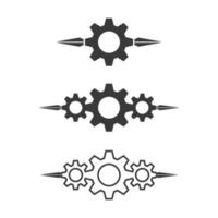 vector logo technology Digital tech vector business logo template concept illustration. Gear electronic factory sign. Cog wheel technology symbol SEO emblem Design element