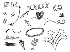 hand drawn set of abstract doodle elements. use for concept design. isolated on white background. vector illustration