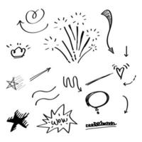 hand drawn set of abstract doodle elements. use for concept design. isolated on white background. vector illustration