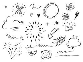 hand drawn set of abstract doodle elements. use for concept design. isolated on white background. vector illustration