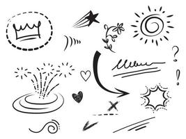 hand drawn set of abstract doodle elements. use for concept design. isolated on white background. vector illustration