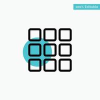 Web Grid Shape Squares turquoise highlight circle point Vector icon