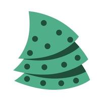 Vector illustration of the silhouette of a green Christmas tree