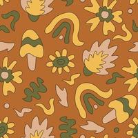 Retro psychedelic groovy seamless pattern vector