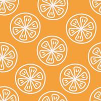 Doodle orange fruit seamless pattern vector