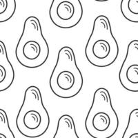 Simple doodle avocado seamless pattern vector